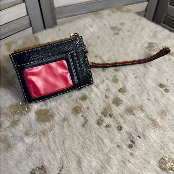 Dooney & Bourke Pebble Leather Card Case Wristlet, BLACK - Picture 3 of 10